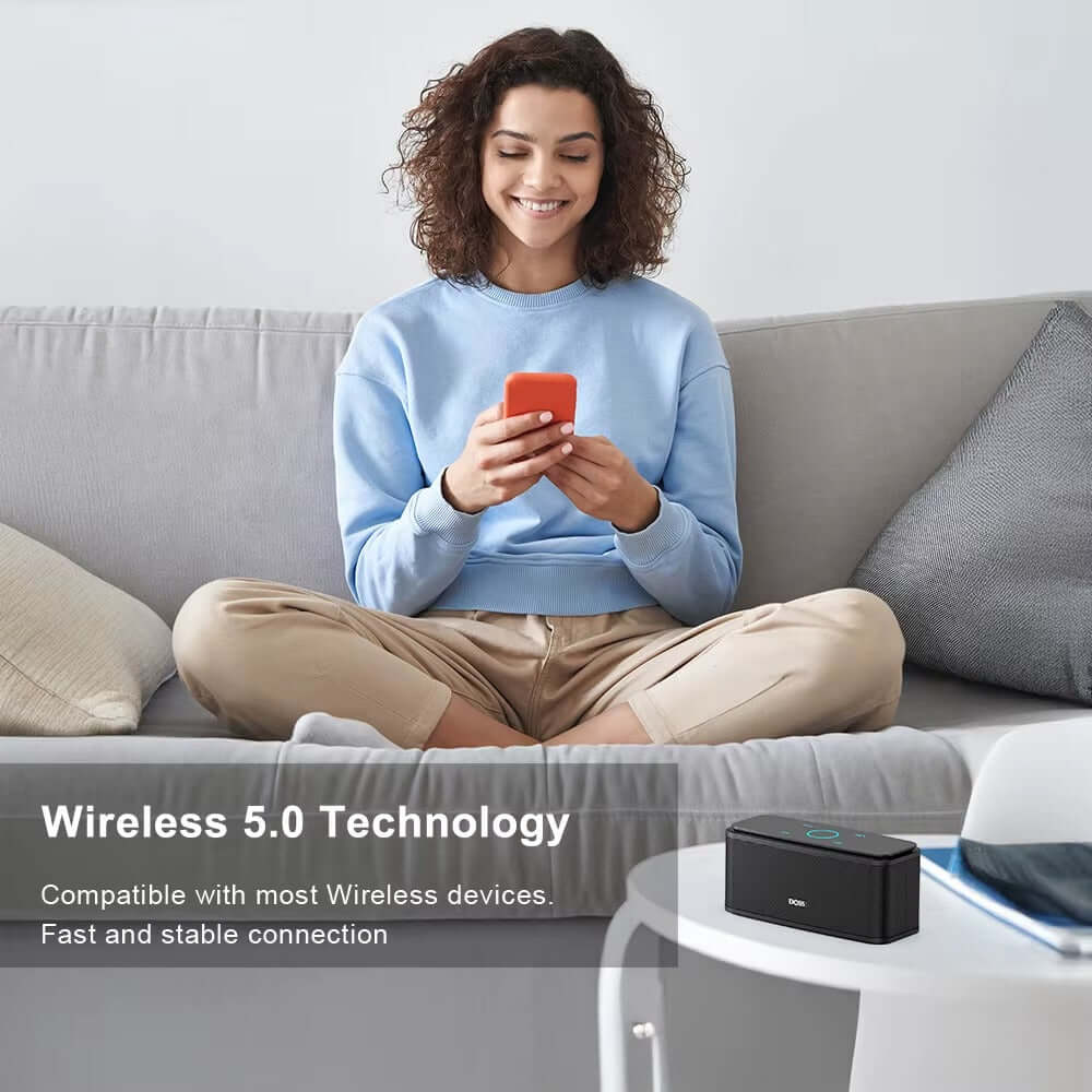 DOSS SoundBox Bluetooth Speaker – 12W Portable Wireless Speaker with 20H Playtime & Built-in Mic