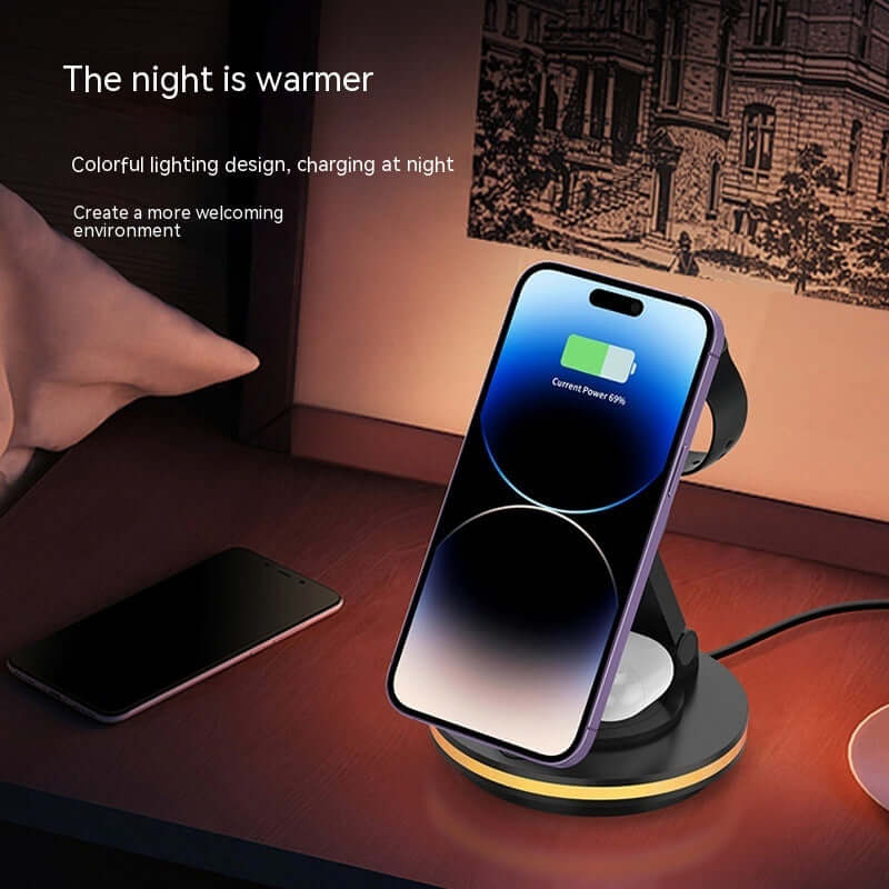 Magnetic Folding Wireless Charging Stand for iPhone, Watch & AirPods