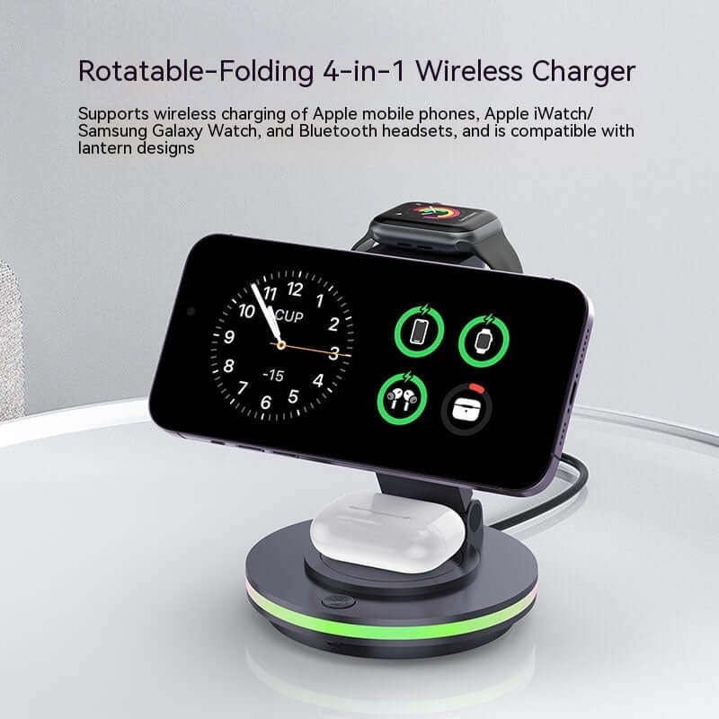 Magnetic Folding Wireless Charging Stand for iPhone, Watch & AirPods