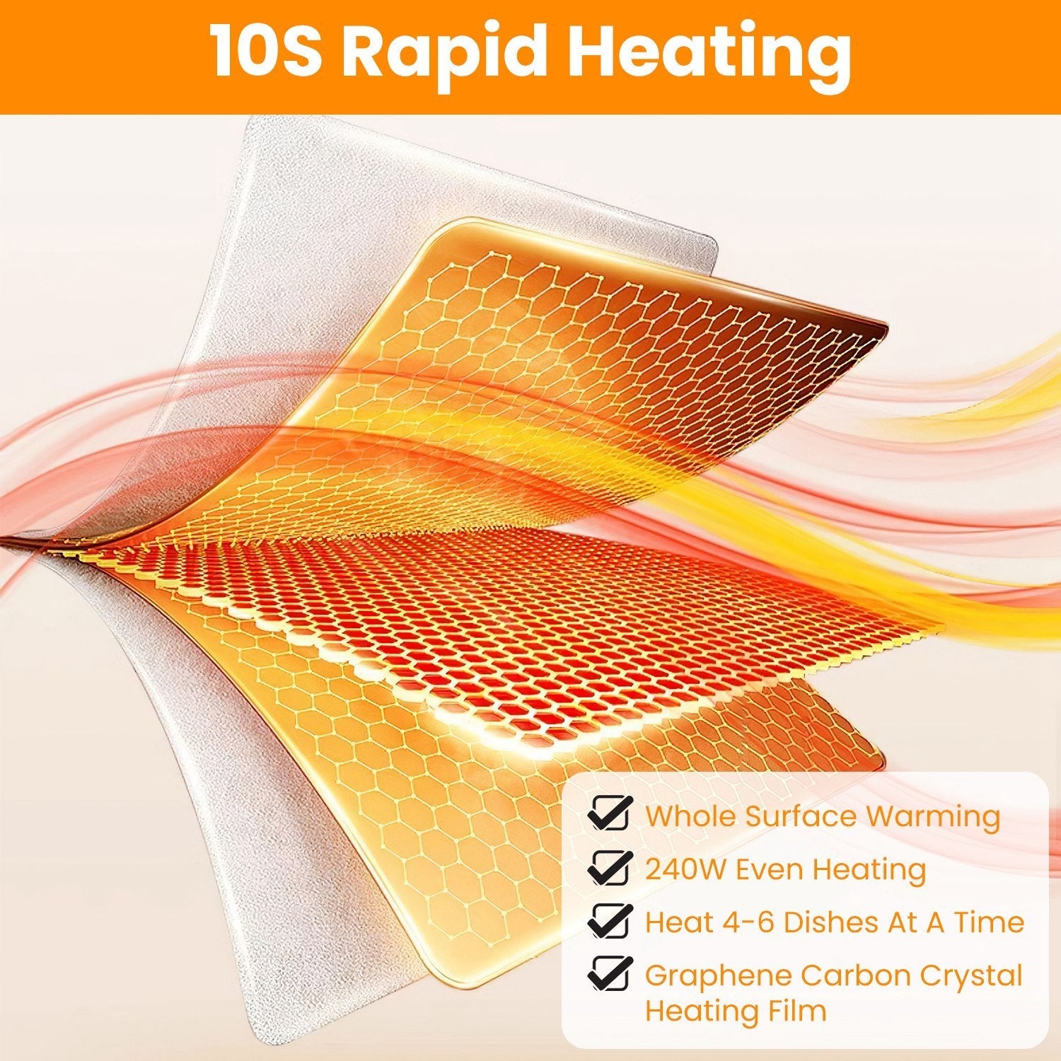 Electric Warming Tray Smart Food Warmer Roll Up Heating Pad With Adjustable Temperature Control 3 Auto Timer Settings