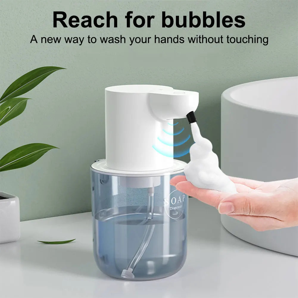 400ml Automatic Foam/Gel Soap Dispenser Rechargeable Infrared Sensor Electric Sanitizer Dispenser 4 Gears Foaming Soap Dispenser