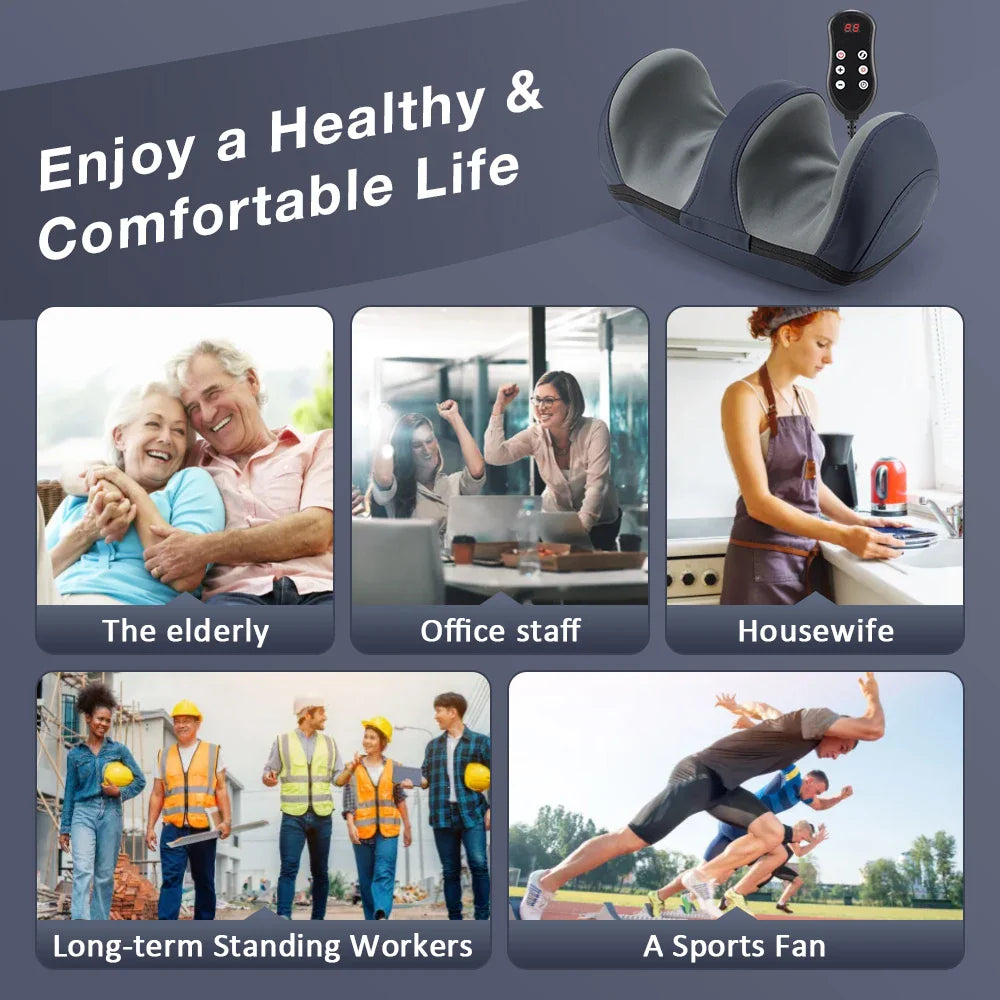 2 in 1 Shiatsu Foot Massager with Heat for Plantar Fasciitis Feet and Calf Massager Machine for Tired Muscles Relief