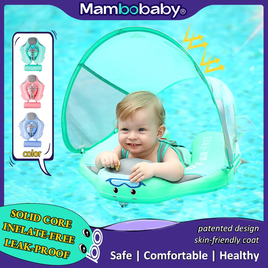 Mambobaby Baby Float with Sunshade – Safe Swimming Fun for Ages 0–3