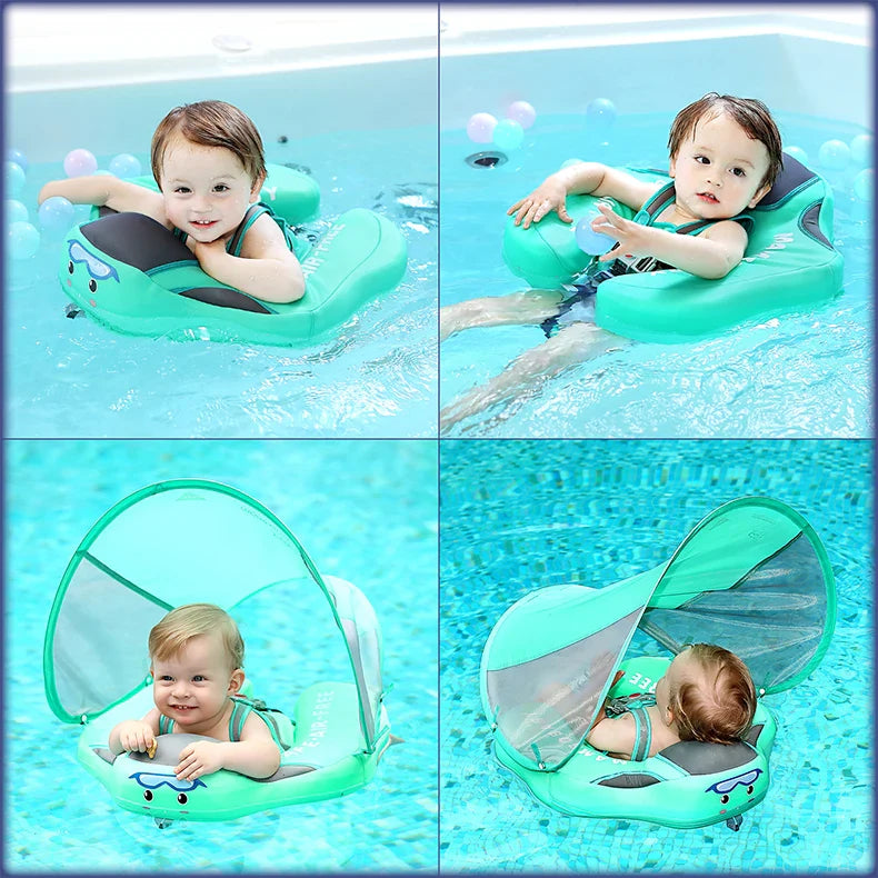Mambobaby Baby Float with Sunshade – Safe Swimming Fun for Ages 0–3