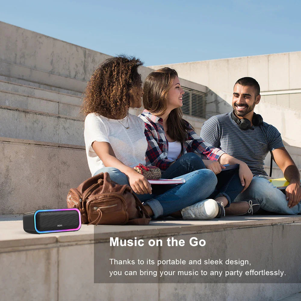 DOSS Bluetooth 5.0 Speaker Powerful 20W Stereo Sound Extra Bass Sound Box IPX6 Waterproof TWS Pairing Wireless Portable Speakers