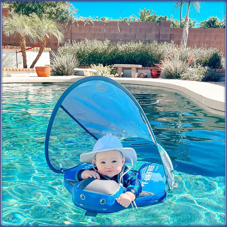 Mambobaby Baby Float with Sunshade – Safe Swimming Fun for Ages 0–3