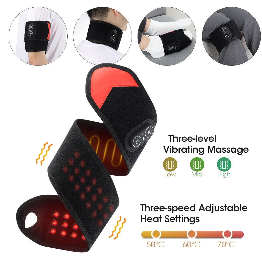 Electric Heating Wrist Massager Hot Compress Vibration Wrist/Ankle Brace Hand Wrist Guard Heating Pad Rechargeable Wristband