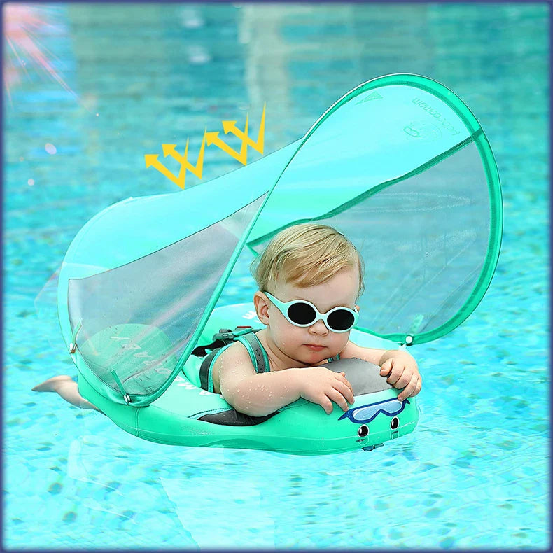 Mambobaby Baby Float with Sunshade – Safe Swimming Fun for Ages 0–3