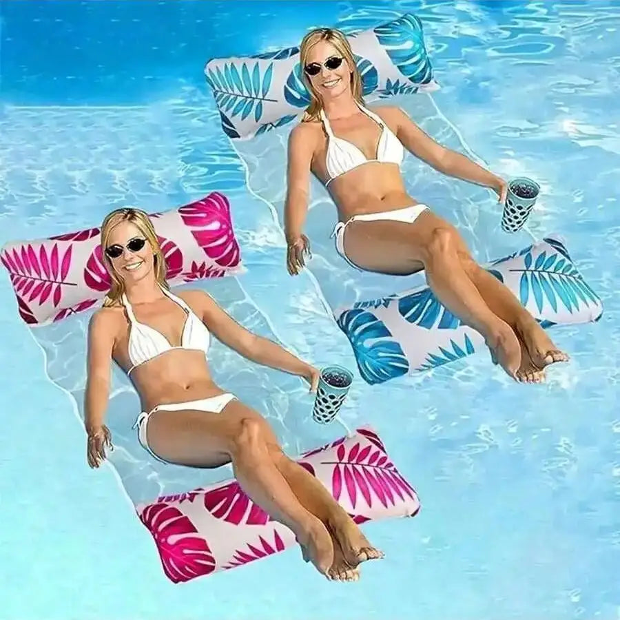 Hammock Pool Float for Adults – 4-in-1  Inflatable Water Lounge Chair, Recliner, Drifter & Exercise Saddle