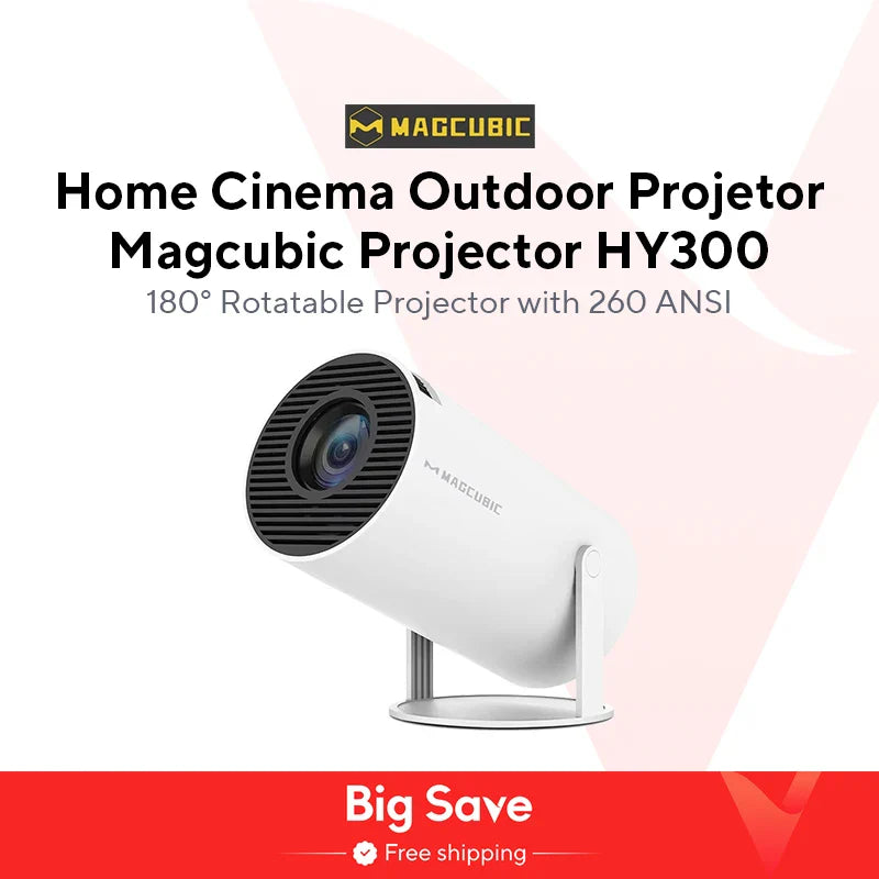 Magcubic HY300 Pro 4K Android Projector – 260 ANSI Lumens WiFi6 LED