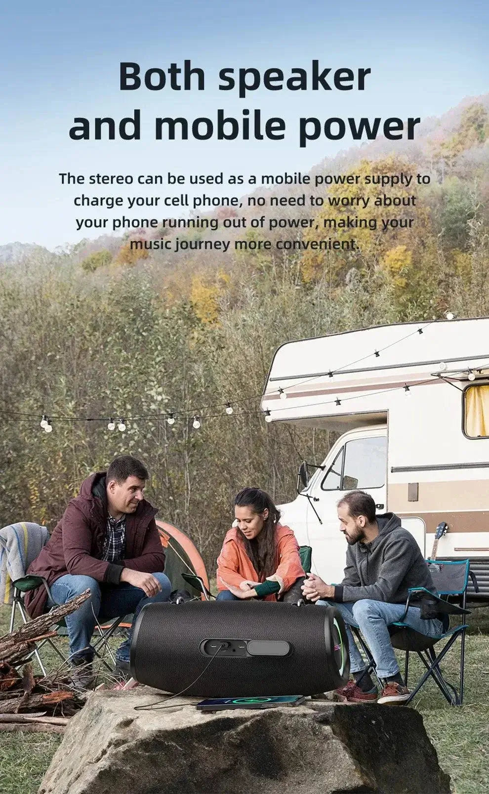 Outdoor Portable Bluetooth Speaker ZEALOT S87– 80W High Volume Subwoofer, IPX6 Waterproof