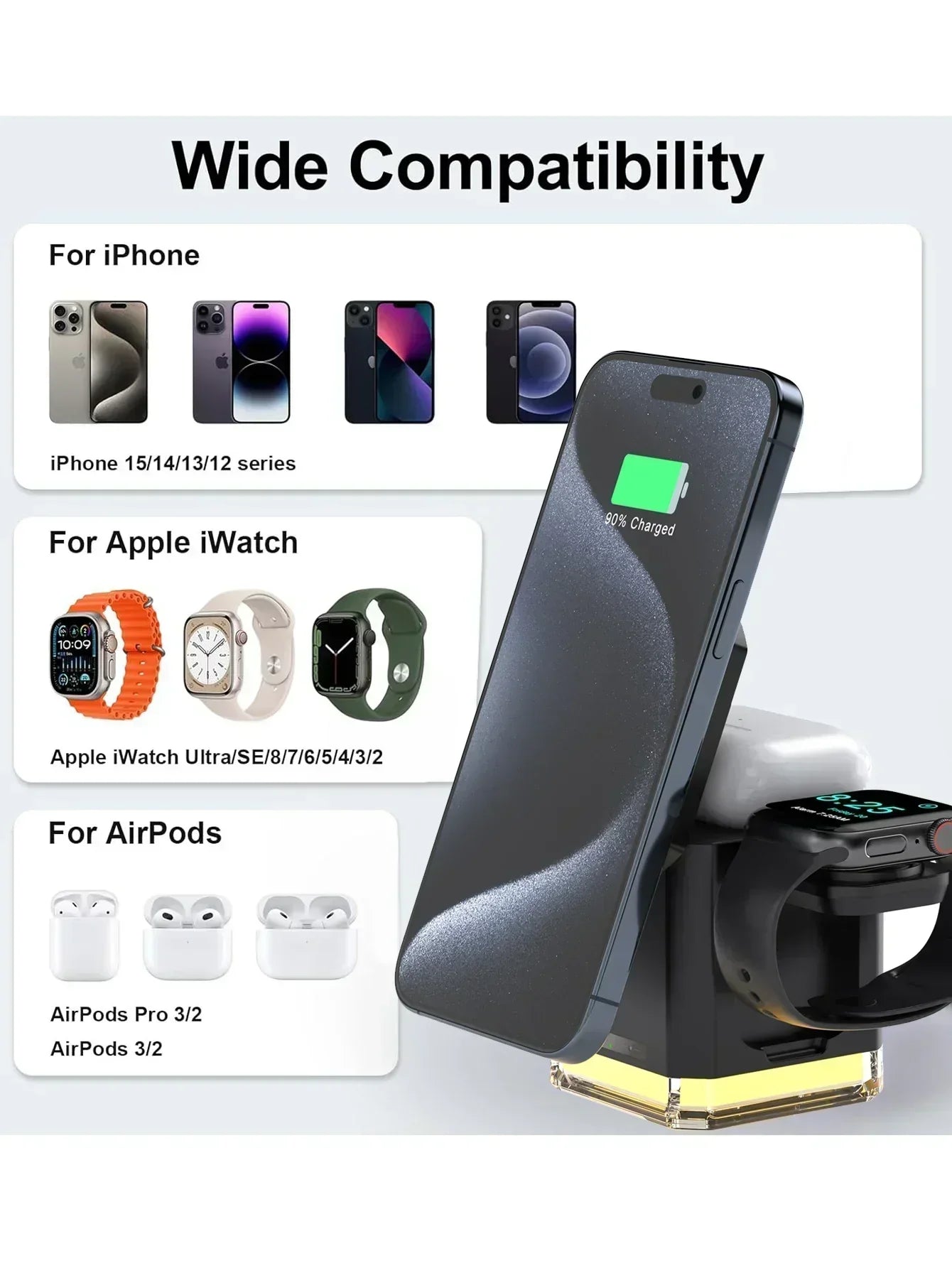 Wireless Charger Station – MagSafe Charging Station for iPhone 15/14/13/12 30W