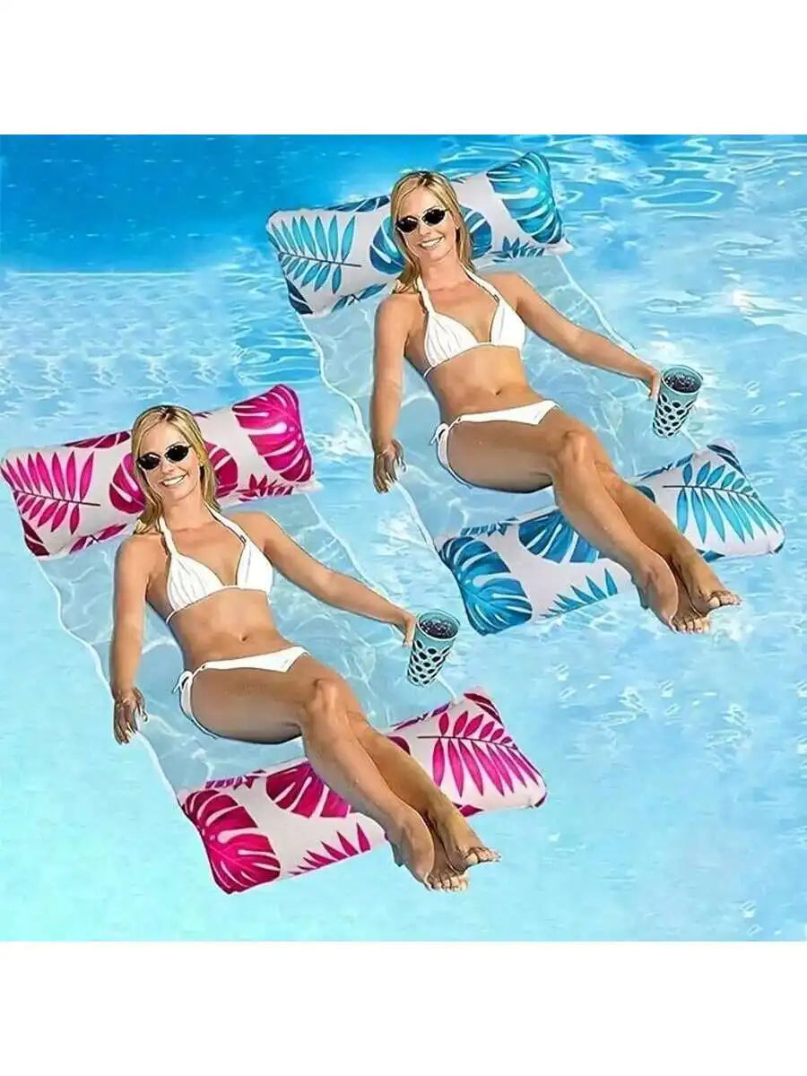 Hammock Pool Float for Adults – 4-in-1  Inflatable Water Lounge Chair, Recliner, Drifter & Exercise Saddle
