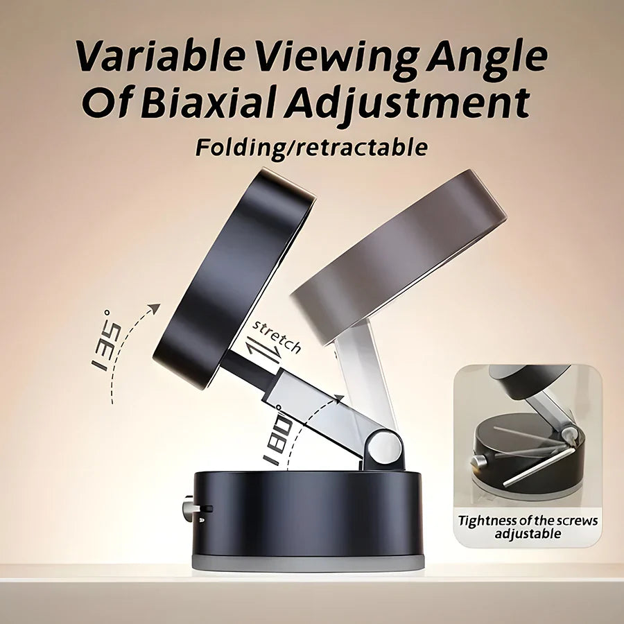 360° Rotatable Magnetic Vacuum Car Phone Holder – Ultra-Strong Suction, Foldable Mount for iPhone 12–16 Series