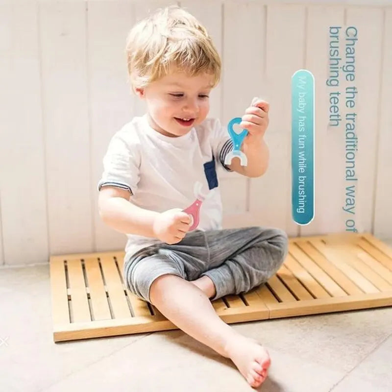 Baby Toothbrush Children 360 Degree U-shaped Child Toothbrush Teethers Baby Brush Silicone Kids Teeth Oral Care Cleaning