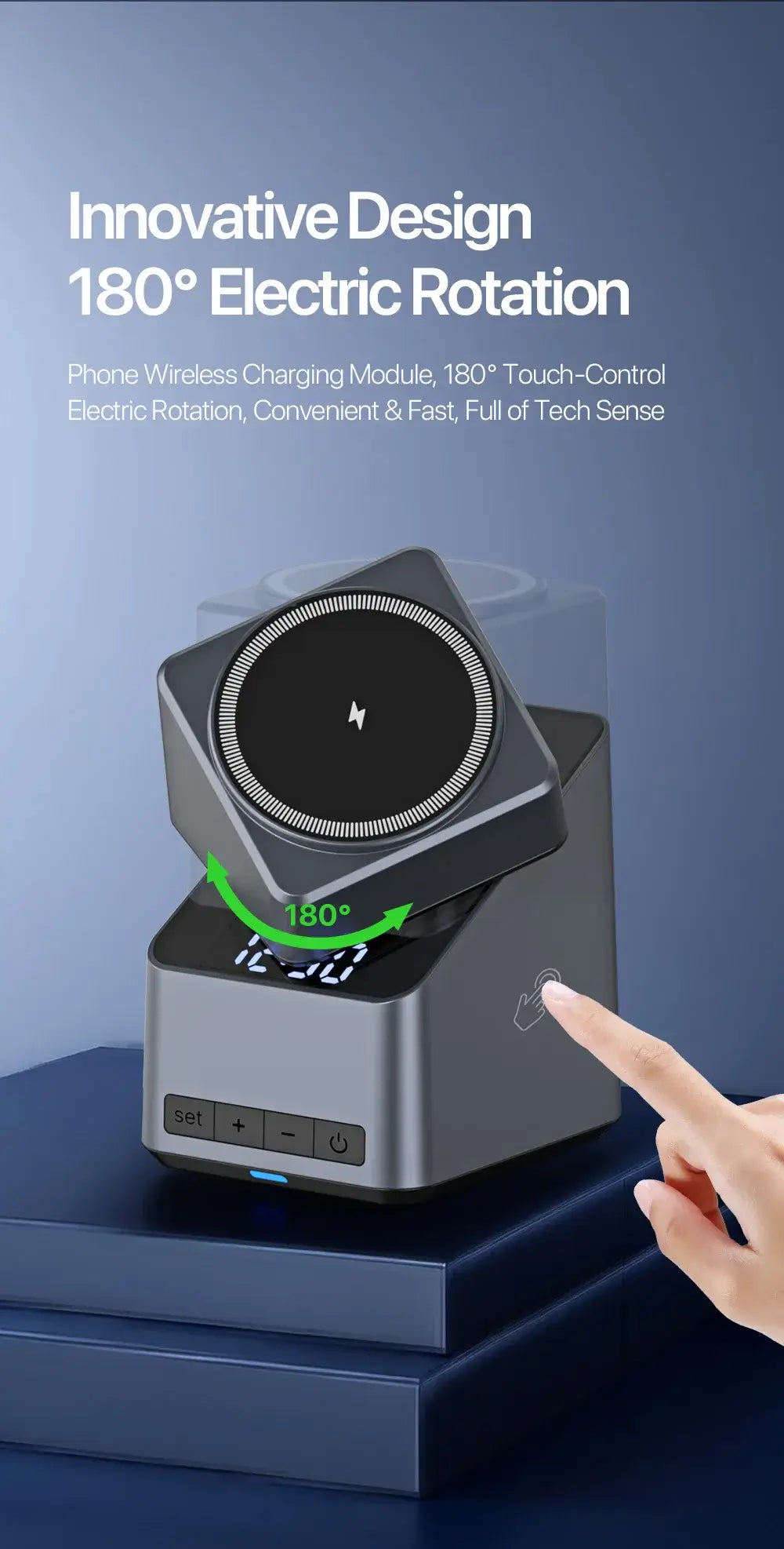 Magnetic 4-in-1 Wireless Charger Auto Rotation Fast Charging or IPhone