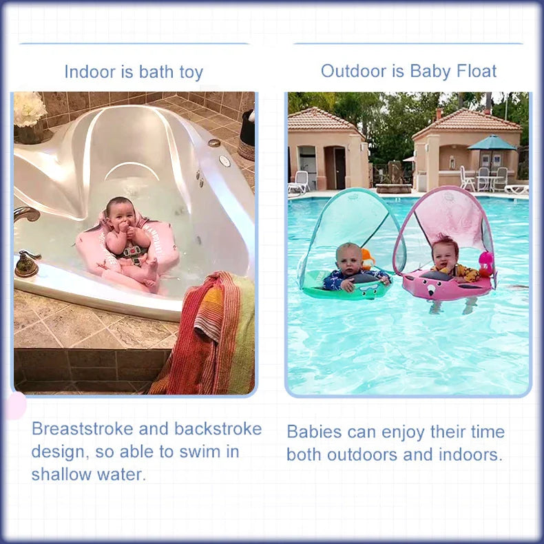 Mambobaby Baby Float with Sunshade – Safe Swimming Fun for Ages 0–3