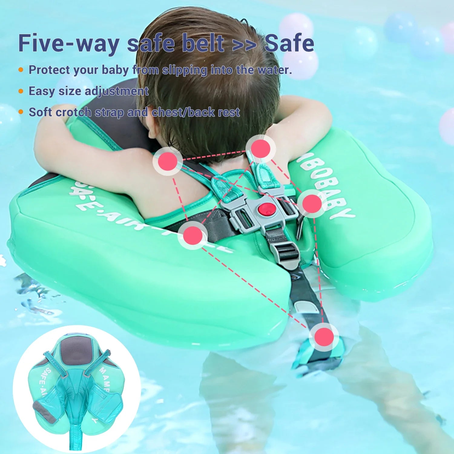 Mambobaby Baby Float with Sunshade – Safe Swimming Fun for Ages 0–3