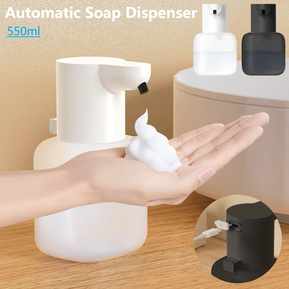 Automatic Soap Dispenser&nbsp;550ml USB Rechargeable Foam Gel Soap Dispenser Electric Hand Sanitizer Dispenser for Kitchen Bathroom