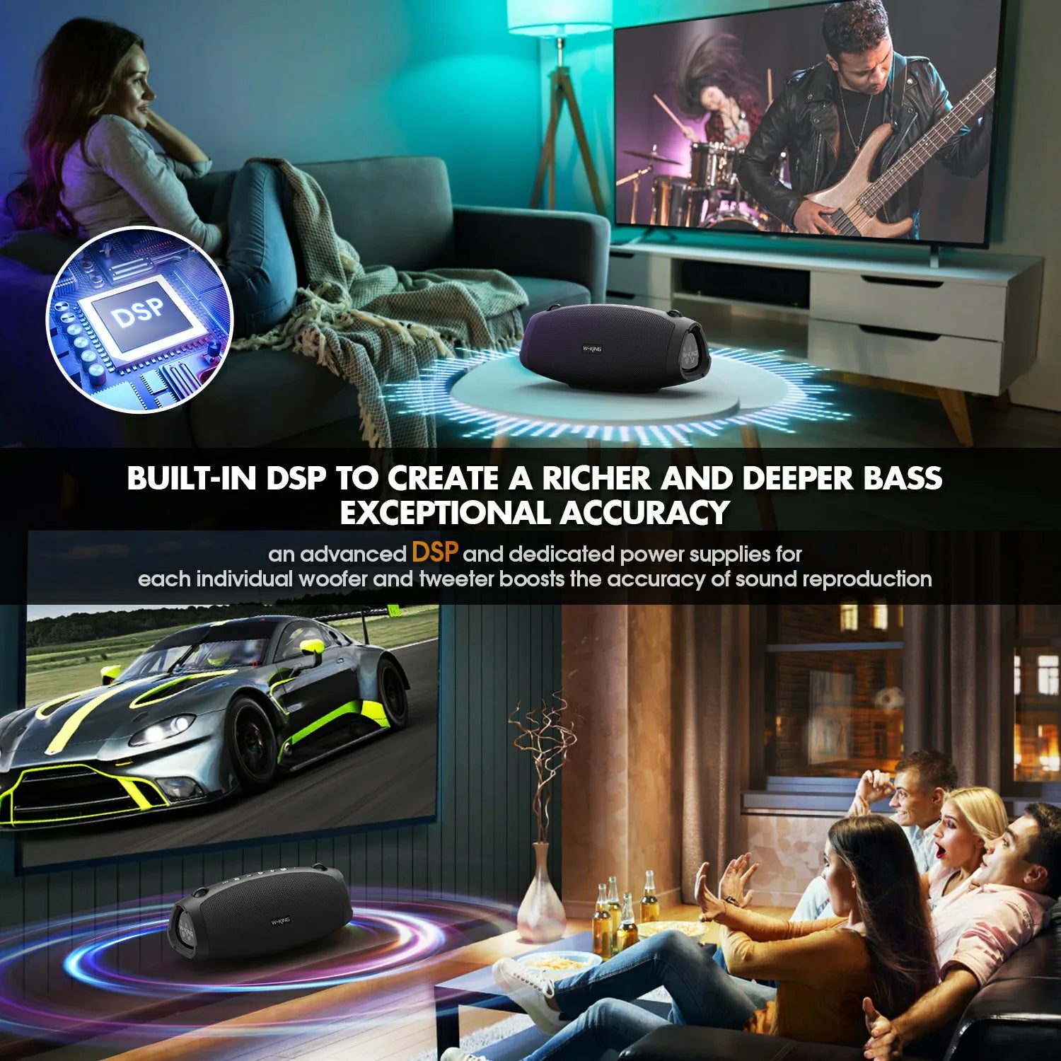 W-KING X10 Waterproof Portable Bluetooth Speaker– Outdoor Boombox