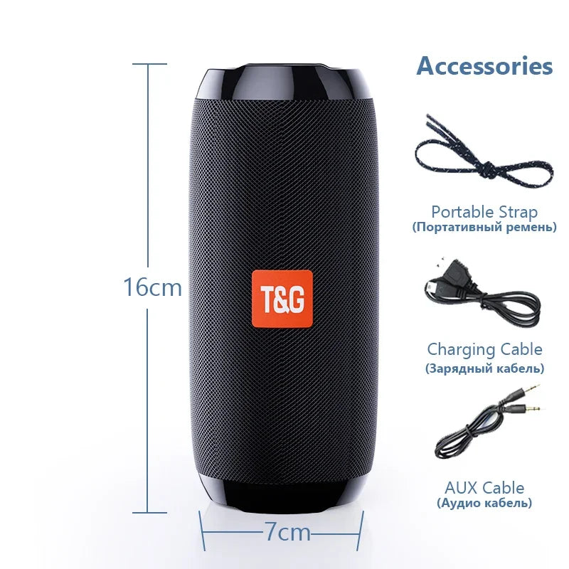 Portable Bluetooth Speaker – TG117 Outdoor Wireless Speaker with FM Radio, USB/TF Card, Hands-Free Calling & Powerful Bass