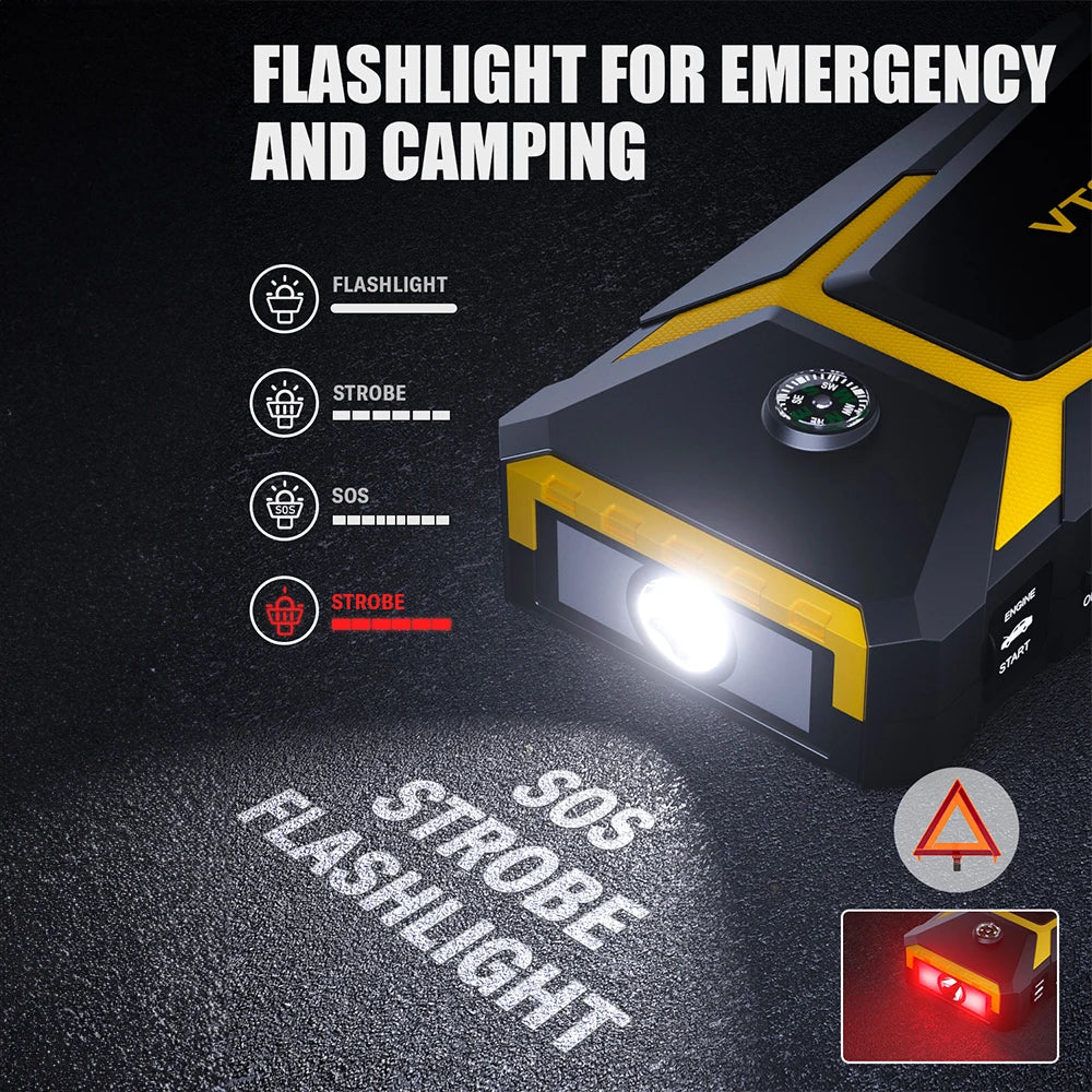 VTOMAN V8 Pro 3000A Car Jump Starter Power Bank 55.5Wh Car Starting Device Fast Charging Car Battery Charger Booster