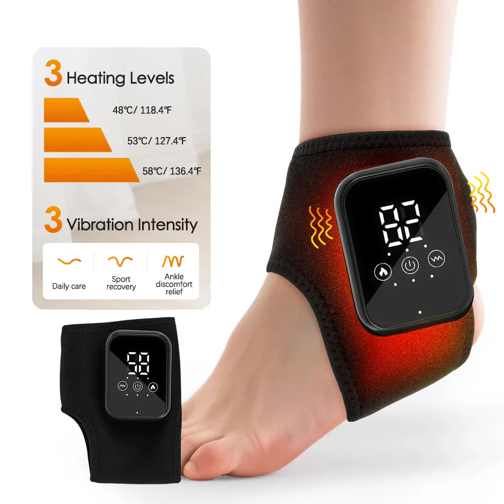 Electric Heating Wrist Massager Hot Compress Vibration Wrist/Ankle Brace Hand Wrist Guard Heating Pad Rechargeable Wristband