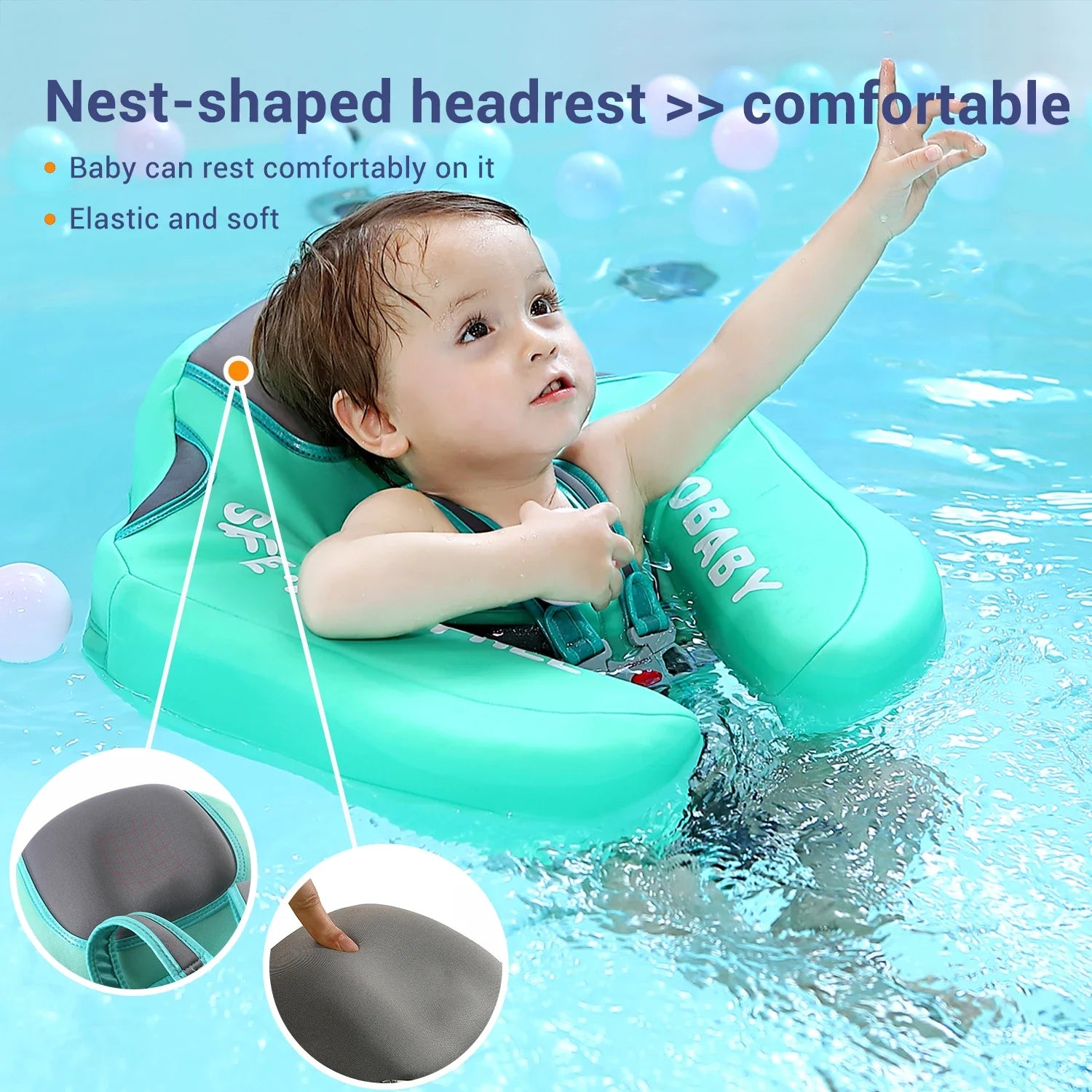 Mambobaby Baby Float with Sunshade – Safe Swimming Fun for Ages 0–3