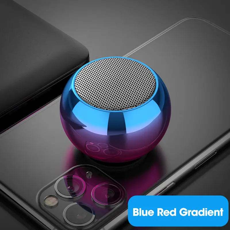 Wireless Bluetooth Speaker – Mini Steel Gun Wireless Portable Subwoofer with Heavy Stereo Surround Sound