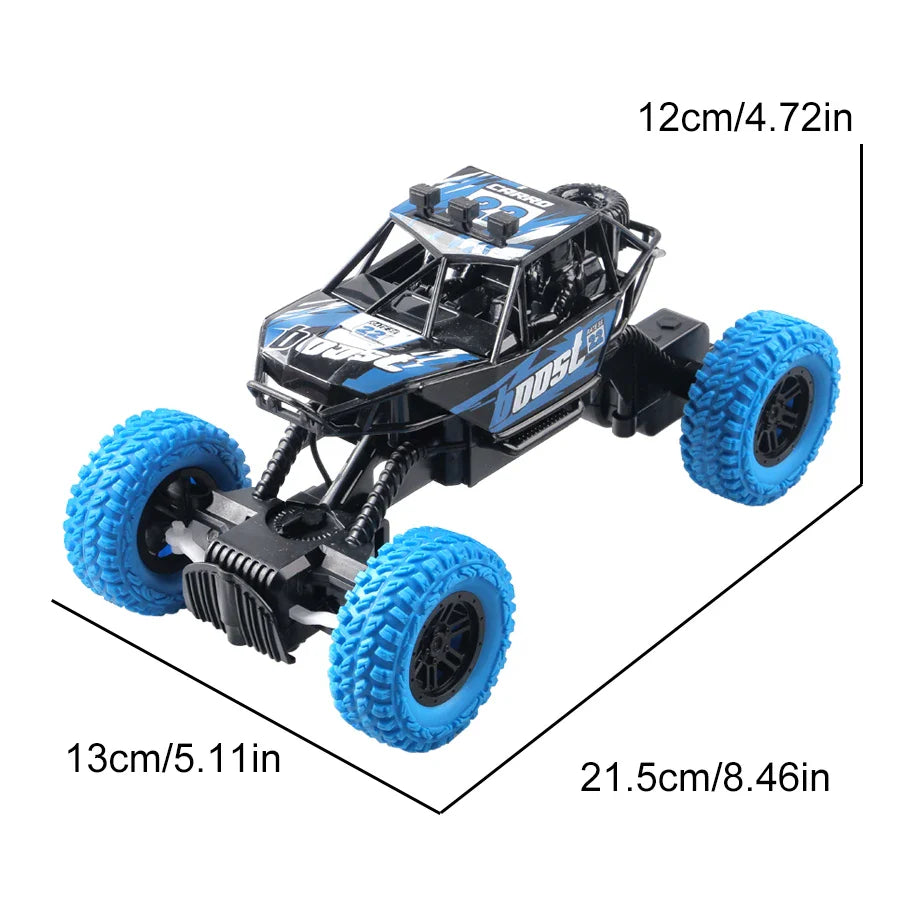 Off-Road Remote Control Car for Kids – Colorful Flashing Lights & Rubber Wheels – 4CH RC Toy Vehicle with Rechargeable Battery